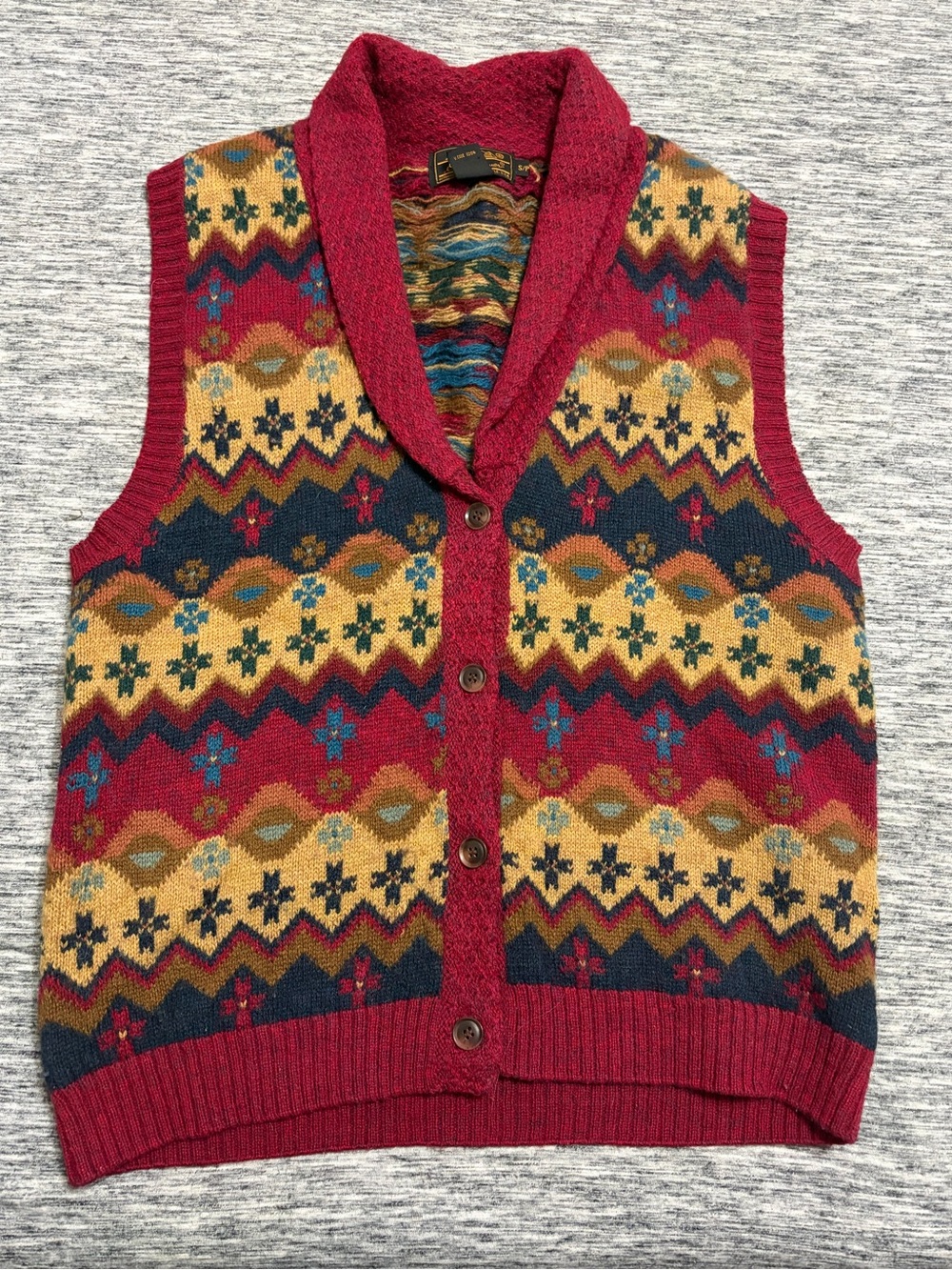 Eddie Bauer 100% Wool Button Up Vest Mens Small